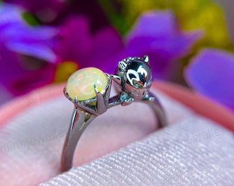 Opal Engagement Ring Pokemon Gengar Ring-gengar Ring-925