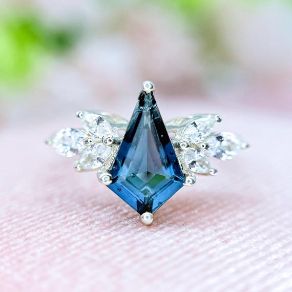 Kite Cut London Blue Topaz Ring: Sterling Silver, December
