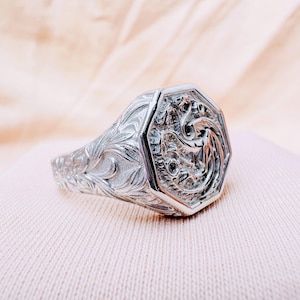 Daenerys Targaryen Dragon Signet Ring: Sterling Silver Fantasy Jewelry