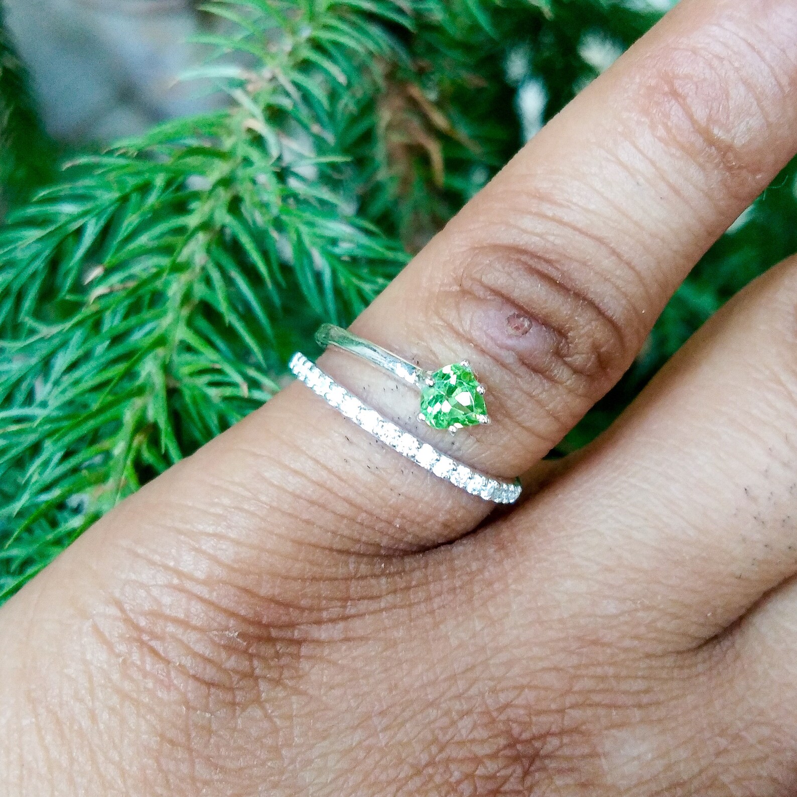 Peridot Promise Ring Natural Peridot 925 Sterling Silver Etsy