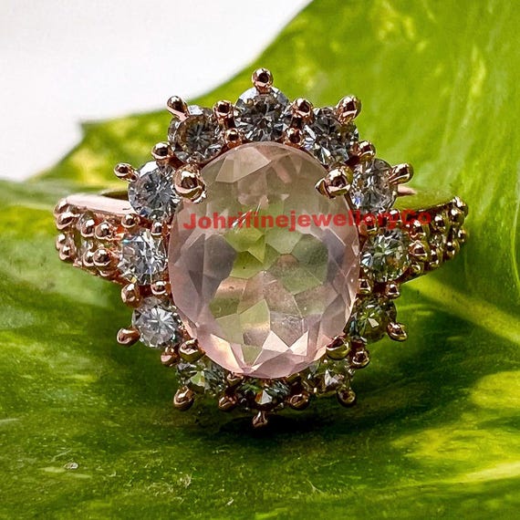 Anello Artigianale In Argento 925 Con Pietre Naturali (Granato, Onice, Quarzo Rosa, Agata) - Misura 27, Gioiello Donna