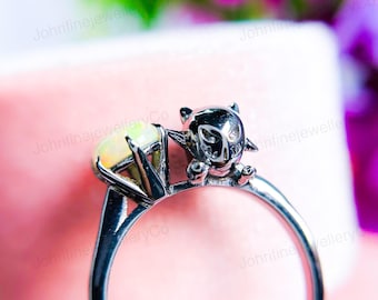Opal Engagement Ring Pokemon Gengar Ring-gengar Ring-925 Sterling