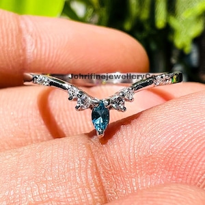 Natural London Blue Topaz Ring, 2x4mm Marquise Genuine Topaz, Sterling Silver Ring, Promise,Anniversary Ring for Women, Mother’s Day Gift
