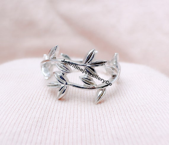 Leaf Ring, Silver Leaves Ring, Adjustable Ring, Stackable