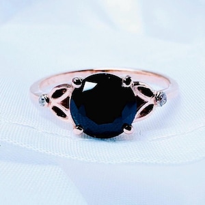 Black Onyx Ring: 925 Sterling Silver, Cubic Zirconia Accents