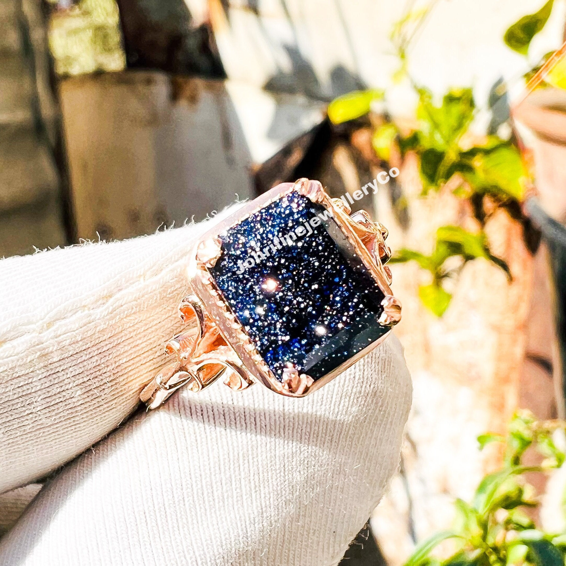 Space Stone Ring Etsy