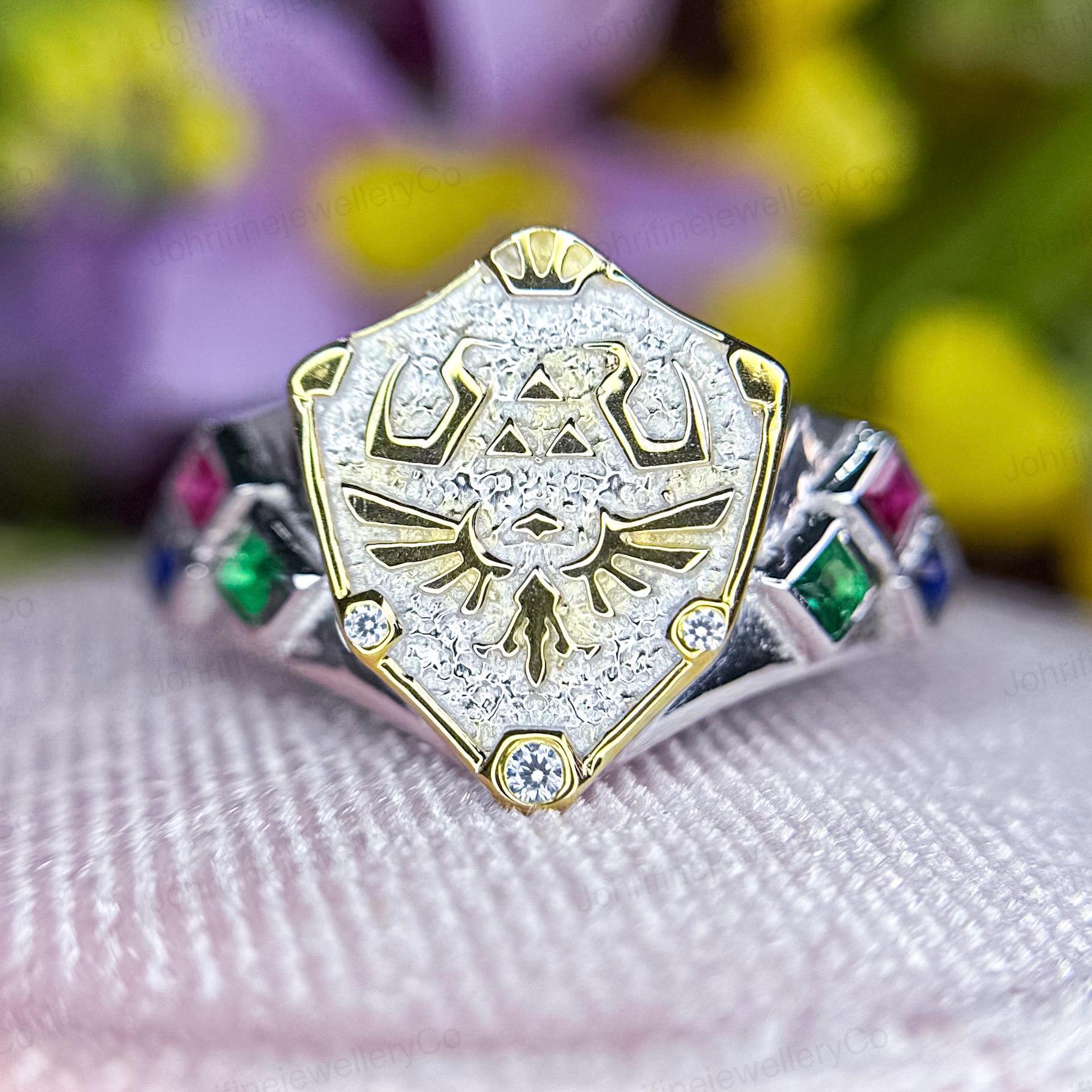 Hylian Shield Ring: Legend of Zelda Sterling Silver Cosplay - Etsy