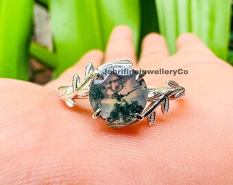 Silber Ring Blätter Sterling Silber Ast Silber Ast Produktbild-Vorschau 8