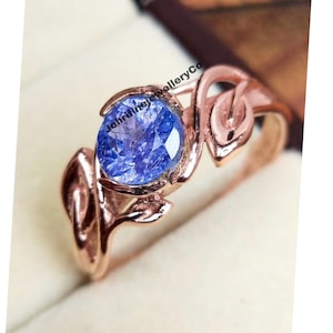 Vintage Tanzanite Sterling Silver Ring: Leaf Branch Design