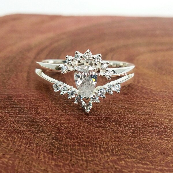 Cubic Zirconia Wedding Ring Set Etsy