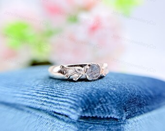 Zelda Kokiri Ring: Black Rutilated 925 Sterling Silver Anime