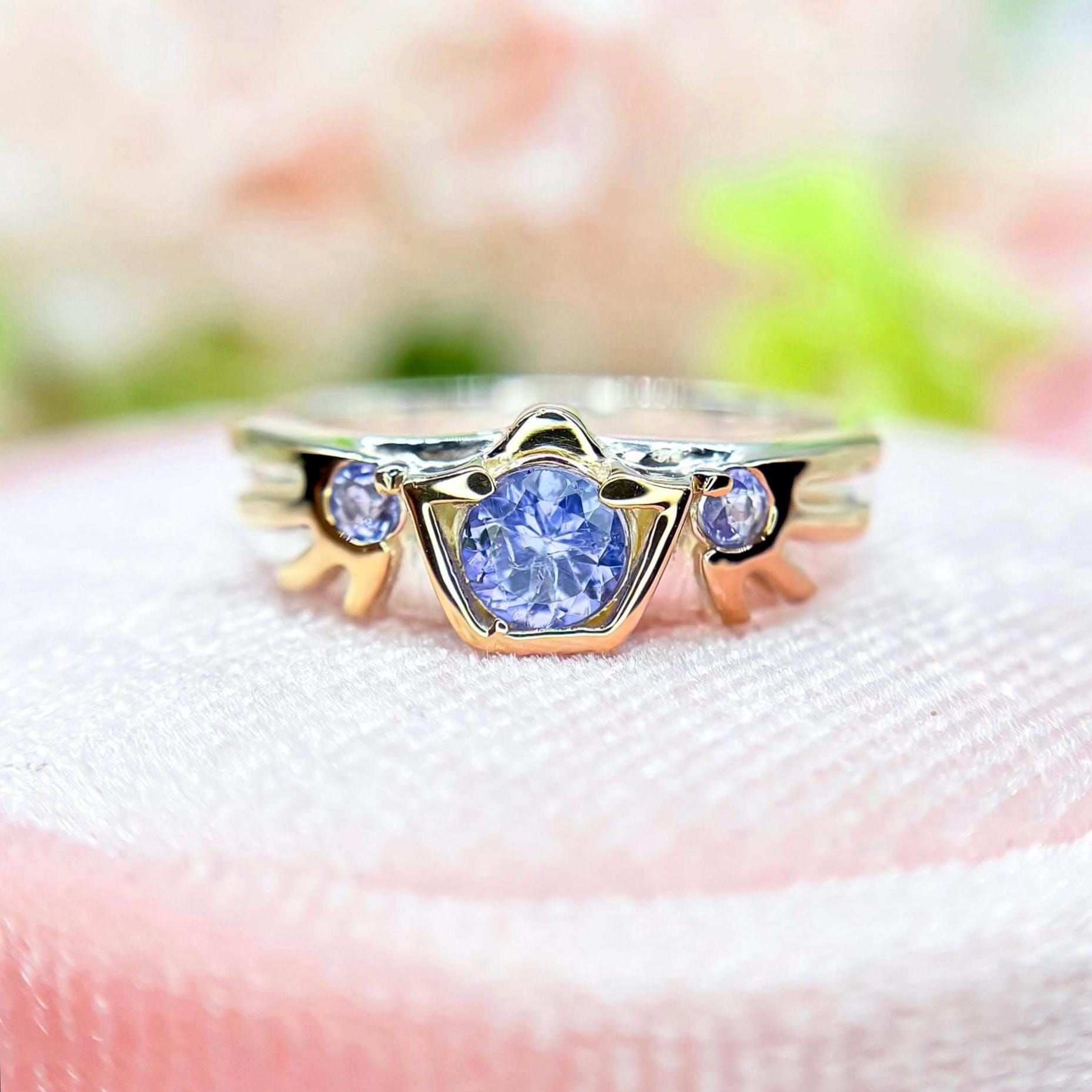Zelda Breath of the Wild Ring Natural Tanzanit Ring Sterling