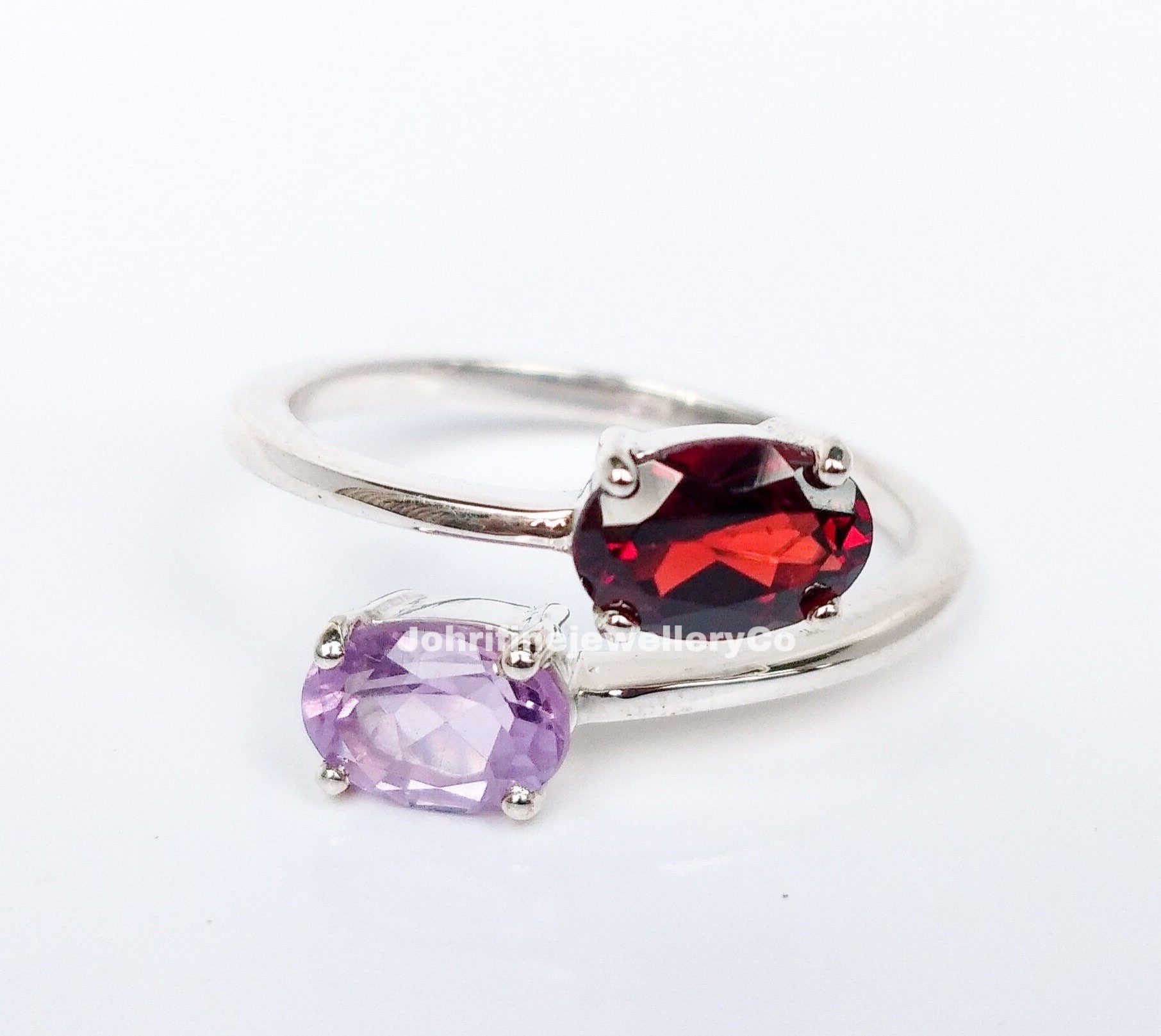 vintage silver925×garnet× amethyst ring Vintage CW 925 Sterling Silver Garnet amethyst Ring womens