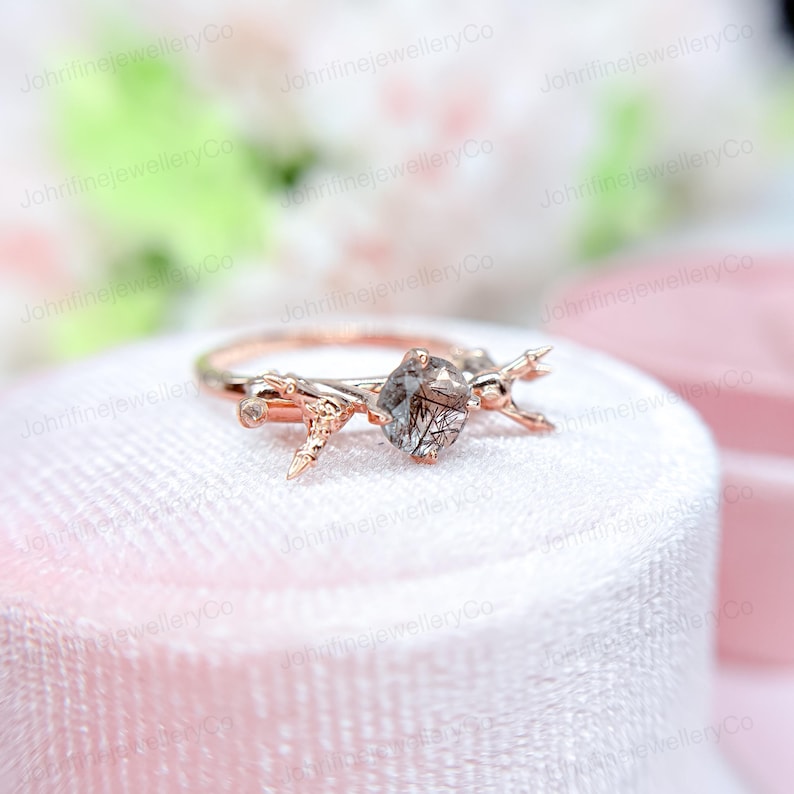 Umbreon Rings Umbreon Ring: Black Rutilated Quartz, Sterling Silver Anime Jewelry - Etsy