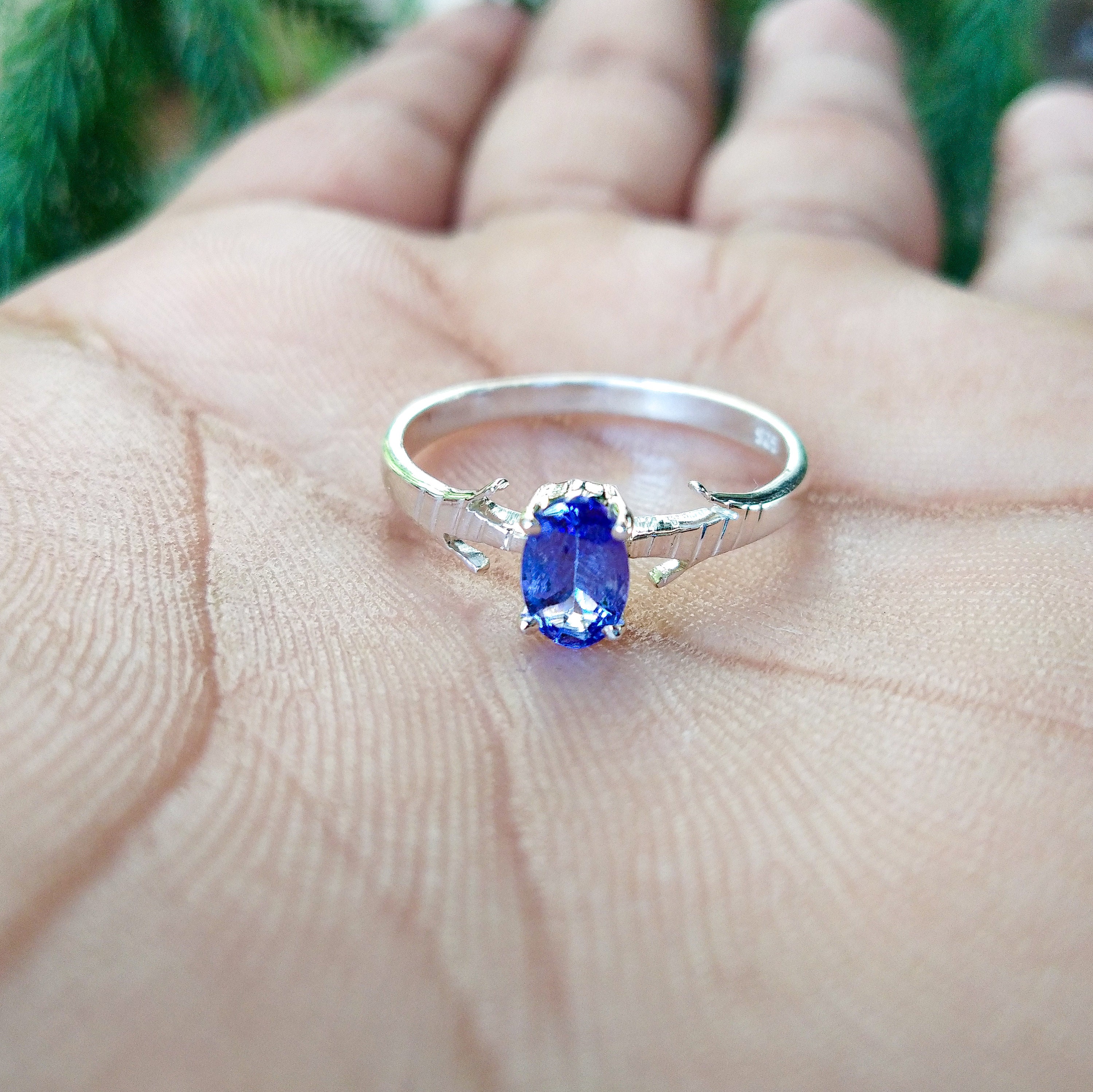 Tansanit Ring 925 Sterling Silber Tansanit Schmuck Boho | Etsy