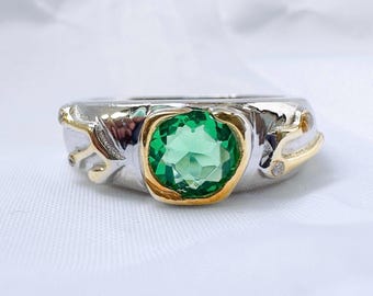 Kokiri Emerald Ring: Zelda Breath of the Wild, 925 Sterling Silver