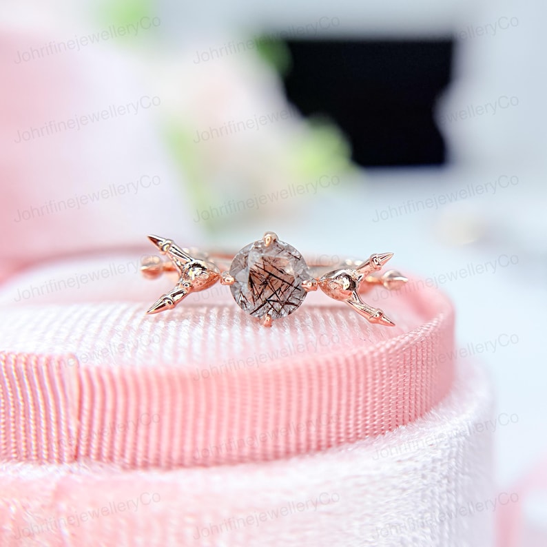 Umbreon Rings Umbreon Ring: Black Rutilated Quartz, Sterling Silver Anime Jewelry - Etsy