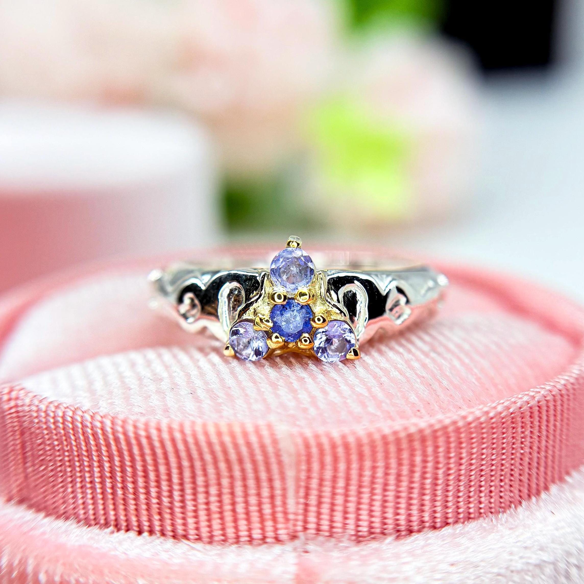 Triforce Zora's Tanzanite Spiritual Stone Custom Ring 14K Gold
