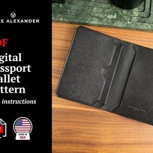 Patrón de billetera de pasaporte de cuero de lujo / Plantilla PDF / Digital