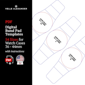 以下が含まれることがあります： 異なる時計サイズに対応する、デジタル腕時計バンドパッドテンプレート3つ。テンプレートには、時計サイズがミリメートルで表示されています。42MM Watch 50 x 130MM XS、42MM Watch 50 x 140MM S、42MM Watch 50 x 150MM M。テンプレートは、36〜44mmの時計ケース用です。