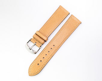 Quality Italian Leather Watch Strap: Full-Grain, Quick Release | 18mm 19mm 20mm | Standard length 115/75 | Nude