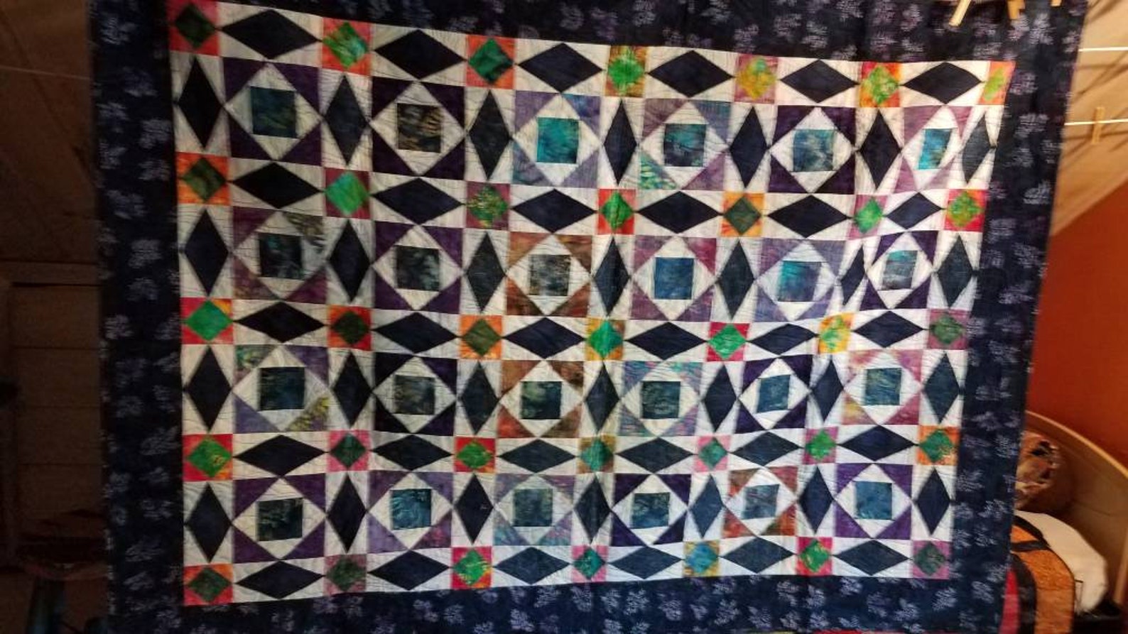 Beautiful batik fabric quilt Etsy
