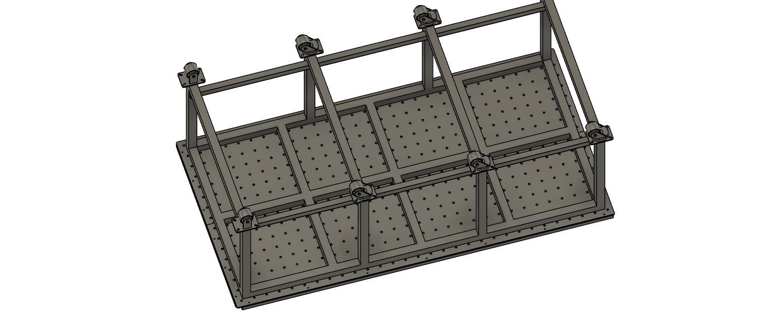 2990 x 1600 Fixture table top with Steel frame. — Symbiotic Engineering