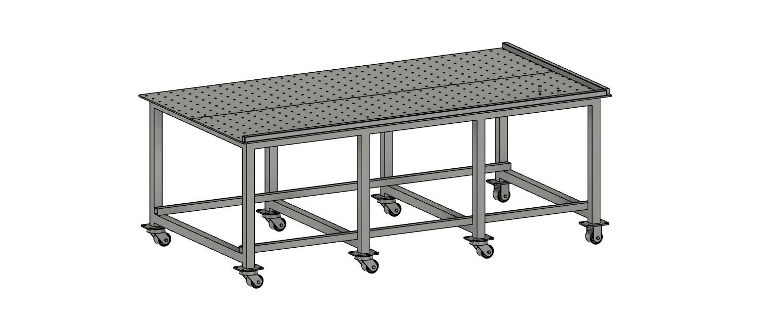 2990 x 1600 Fixture table top with Steel frame. — Symbiotic Engineering