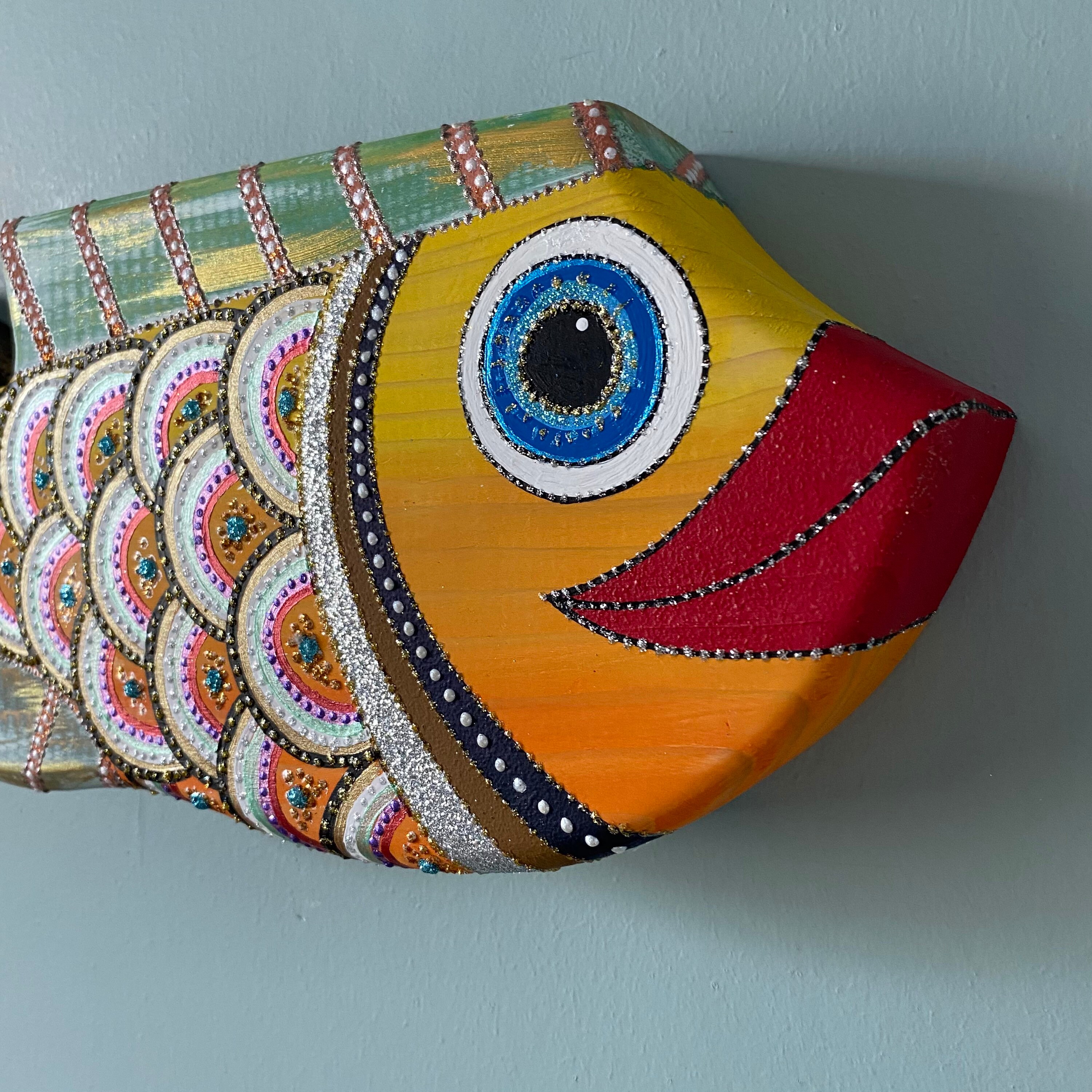 Wooden Fish Wall Decor, Wooden Fish, Wood Art , Home Decor , Wall