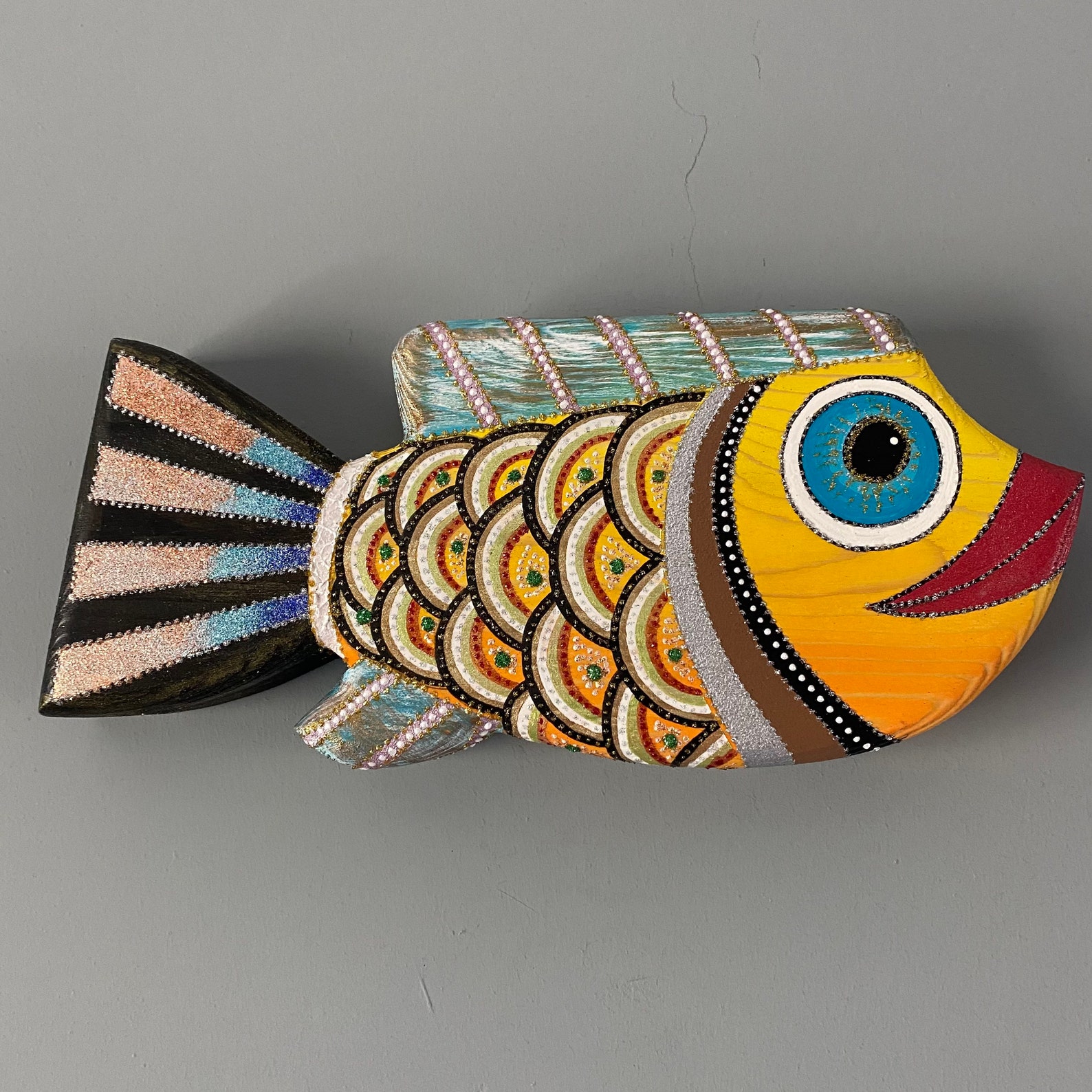 Wooden Fish Wall Decor, Wooden Fish, Wood Art , Home Decor , Wall