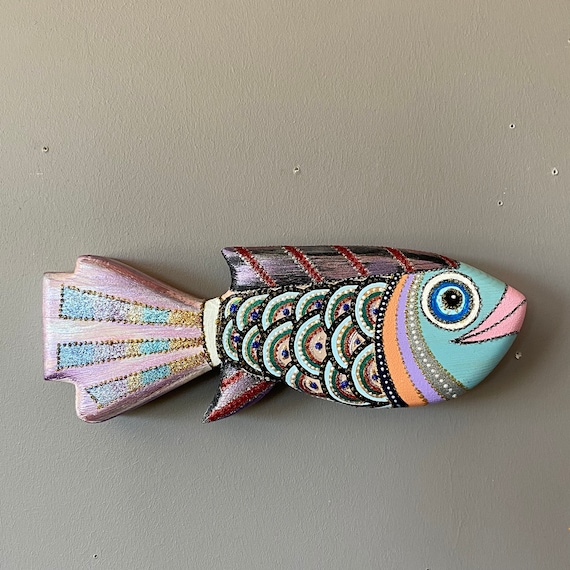 FREE SHIPPING Wooden Fish Wall Hanging Modern Wood Art For | Etsy