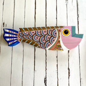 Wooden Wall Art, Wood Wall Hanging, Coastal Home Wall decoration, Wooden fish, Gift For Fisherman