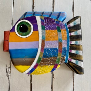 Wooden Fish Wall Hanging, Painted Fish, Wall Hanging, Marine decor, Gift For Marine Lovers, New Home Gift