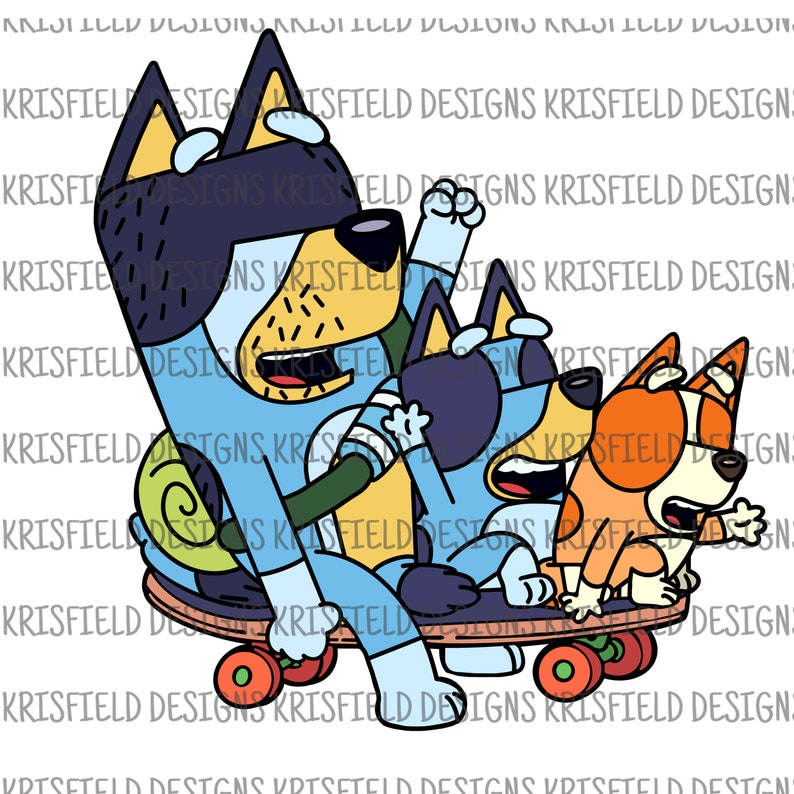 Bluey Skateboard Hand Drawn DIGITAL DOWNLOAD Etsy