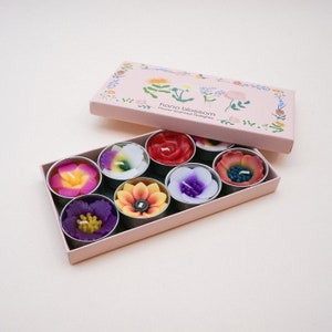 8 Assorted handmade tropical flower scented tealight set with neroli essential oil image 3