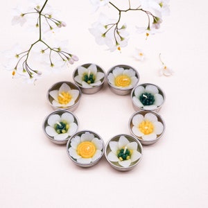 Assorted 8 White Garden Flower Scented Tealights