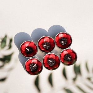 8 Handmade red poppy scented tealight set with neroli essential oil