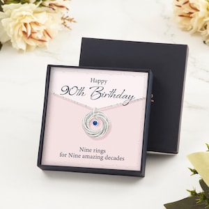 90th Birthday Gift For Grandma, 90th Birthday Necklace With Birthstone, 90th Birthday Gift For Women, Gift for Grandma