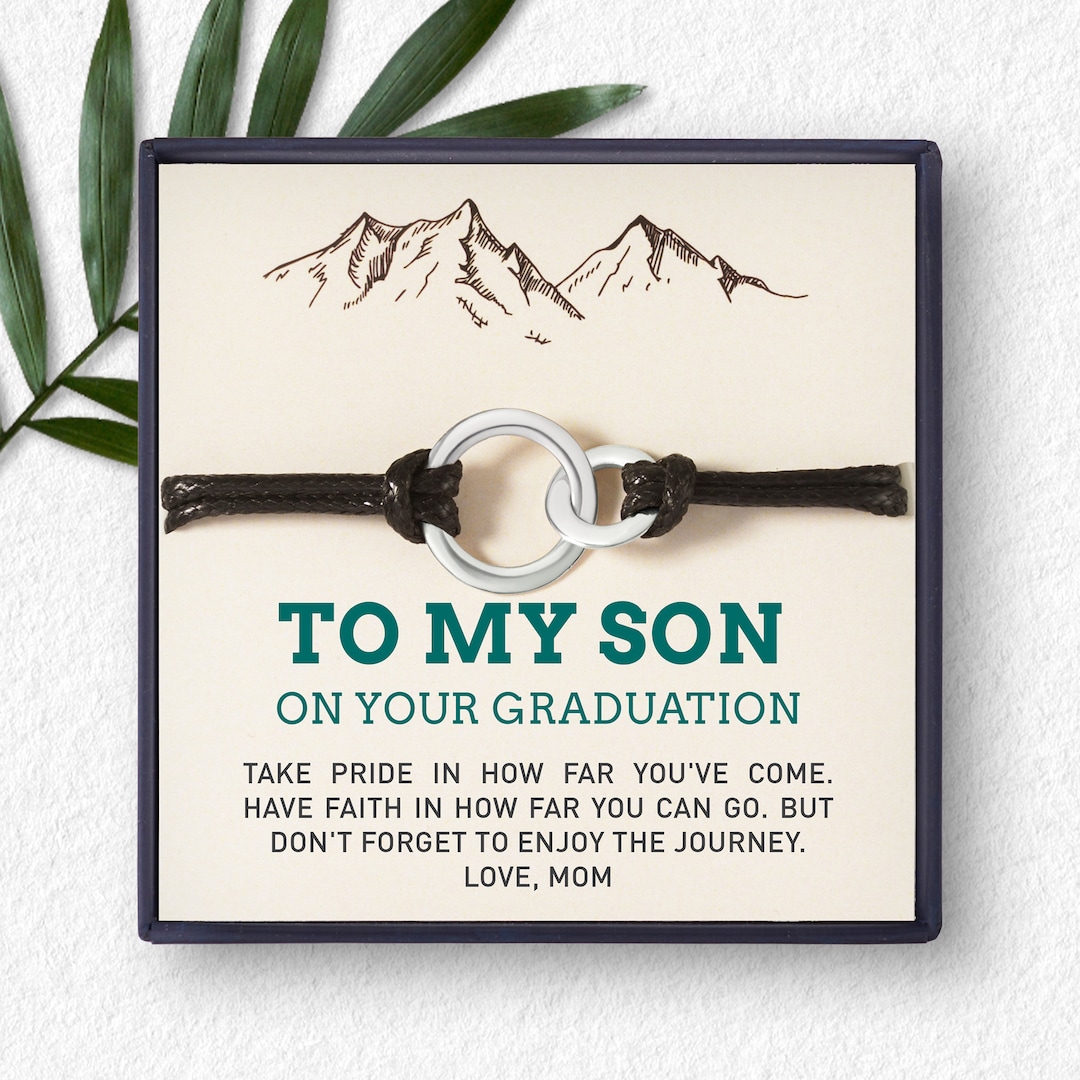 Graduation Gift for Son, Graduation Bracelet Men, From Mom to Son Gift