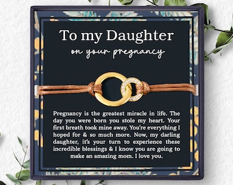 Pregnant Daughter Bracelet From Mom, Expecting Mom Gift For Daughter, Mothers Day Gift For Mom To Be, Daughter On Pregnancy Gift