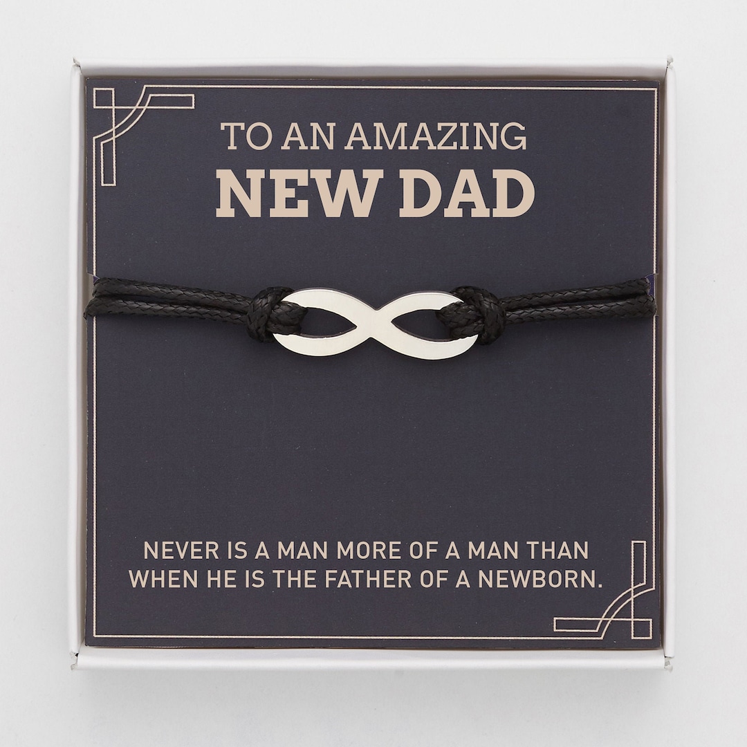Christmas Gift for New Dad, New Dad Leather Bracelet, First Time to Be Dad Gift, Expecting Dad
