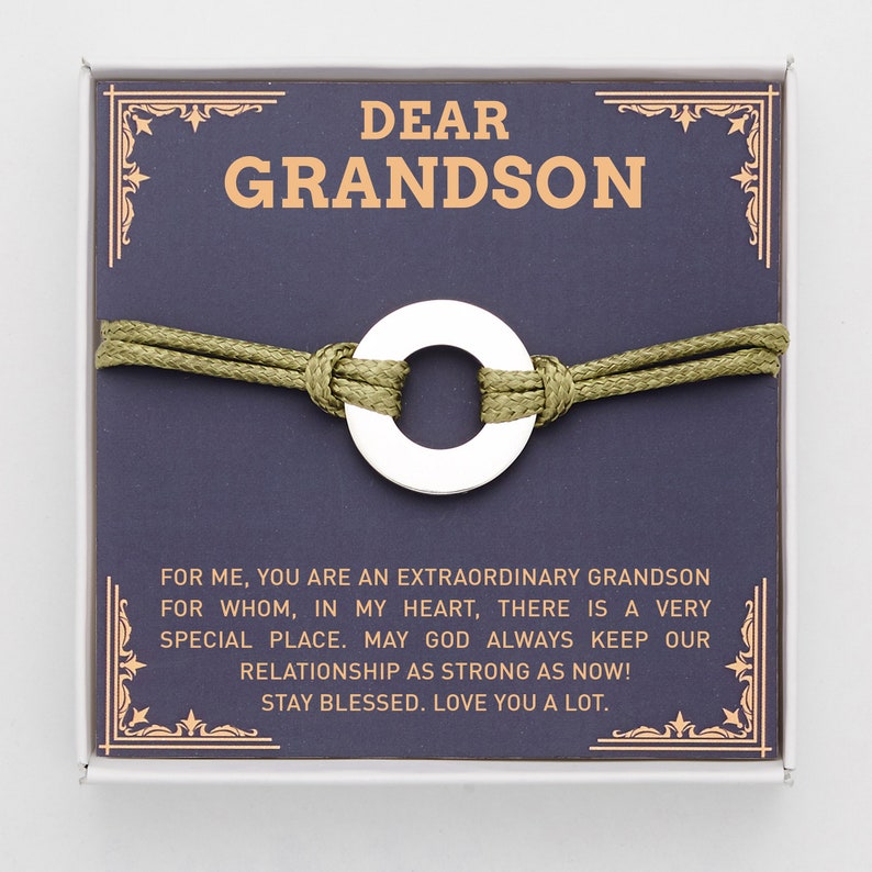 Grandson Bracelet Grandson Graduation Gift Birthday Gift for Etsy