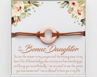 Birthday Gift for Bonus Daughter, Bonus Daughter Mothers Day Gift, Bracelet for Bonus Daughter, Bonus Daughter Gift for Wedding