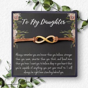 Pulseira de mãe para filha, presente para filha, presente para minha filha, presente da mãe, cartões de incentivo, presente para filha