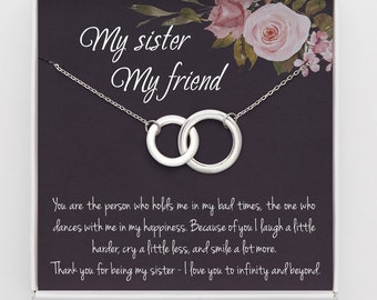 Sisters Necklace, Sister Graduation Gift, Sister Mothers Day Gift, Best Friend Gift Jewelry, Sister Card, Sisters Jewelry, Sisters Necklace