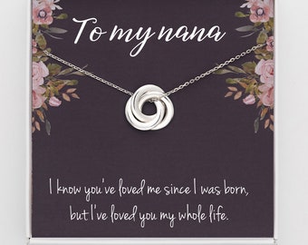Nana Necklace, Birthday Necklace For Nana, Mothers Day Gift For Grandma, Nana Gift, Interlocking Necklace For Grandmother