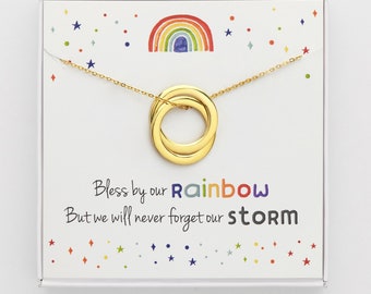 Rainbow Baby Necklace, Rainbow Babies, Rainbow Gift, Baby After Miscarriage, Motherhood Necklace, Miscarriage Gift, Gift For Raby