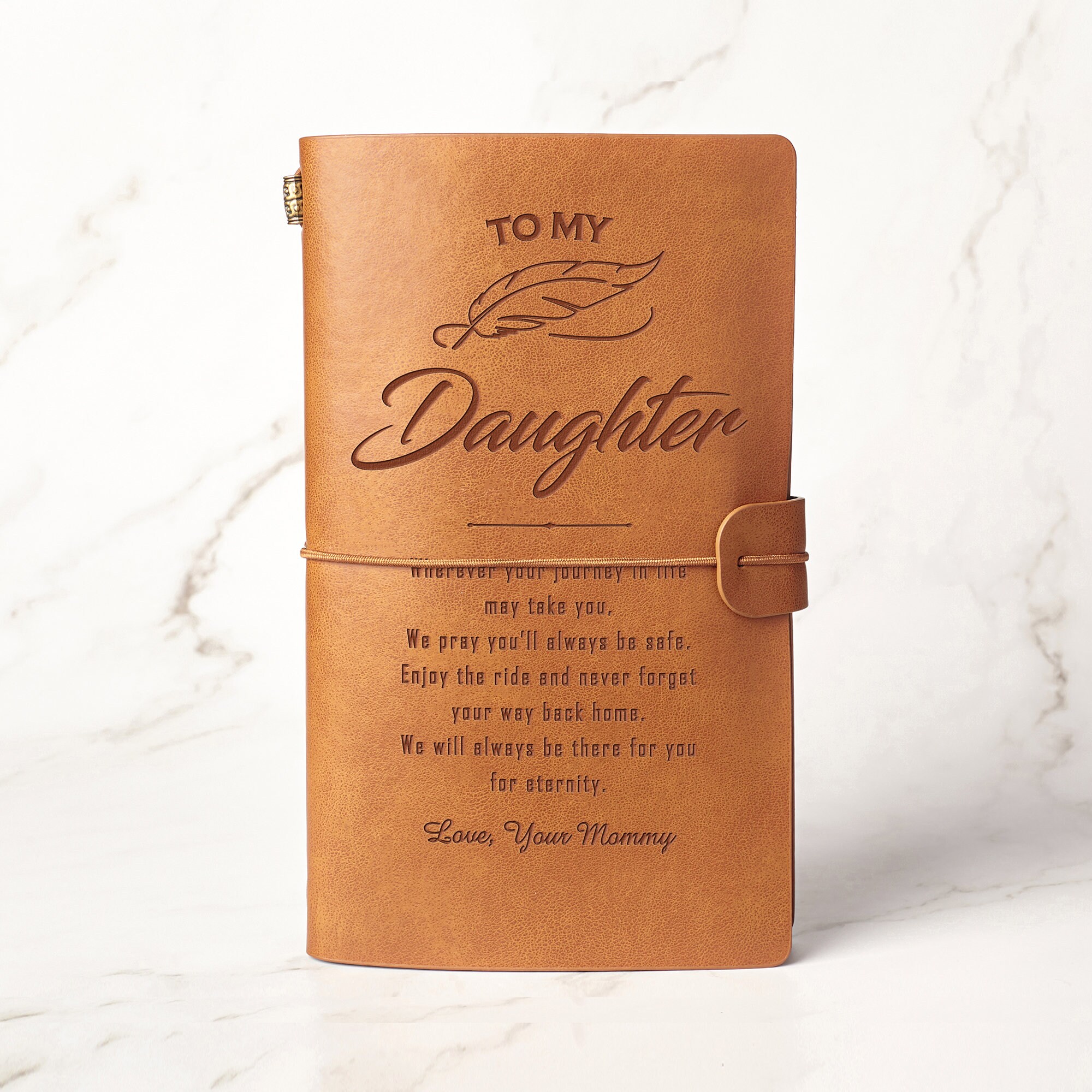Carnet de notes en cuir gravé, journal intime à ma fille, ma petite-fille,  mon père