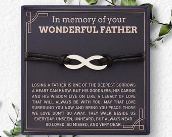 Dad Loss Gift, Loss Of Father Christmas Gift for Son, Sympathy Card Gift, Memorial Bracelet, In Memory Of Dad Gifts For Him, Grief Gift Mens
