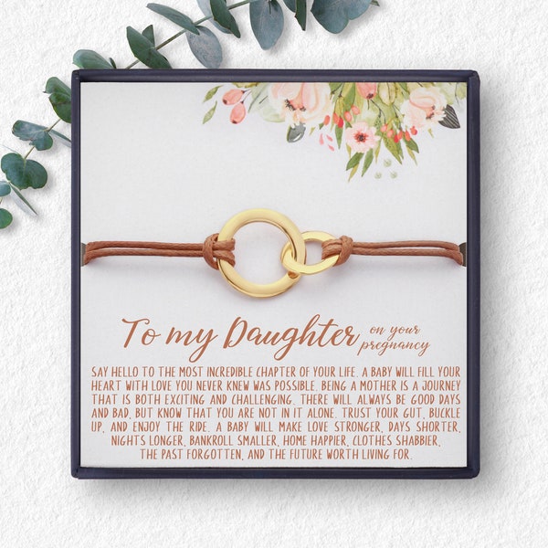 First Time Mom Gift, Pregnant Daughter Bracelet, New Mom Mothers Day Gift, Baby Shower Gift, To Daughter On Pregnancy Gift